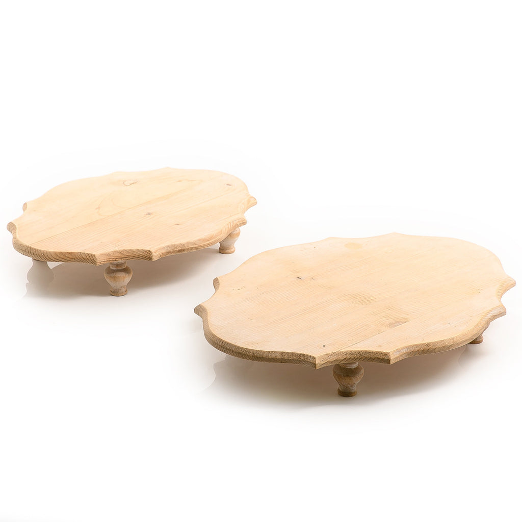 Set of 2 wooden trays