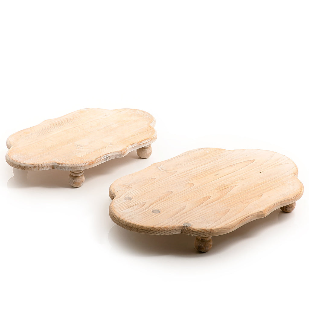 Set of 2 wooden trays