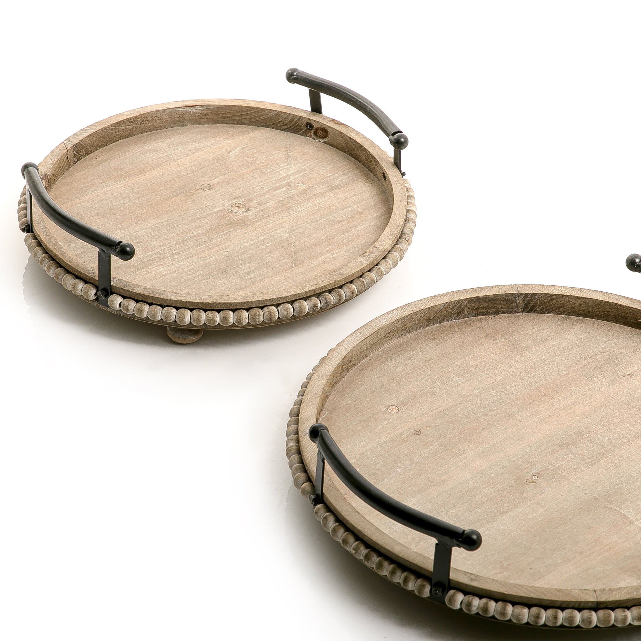 Set of 2 wooden trays