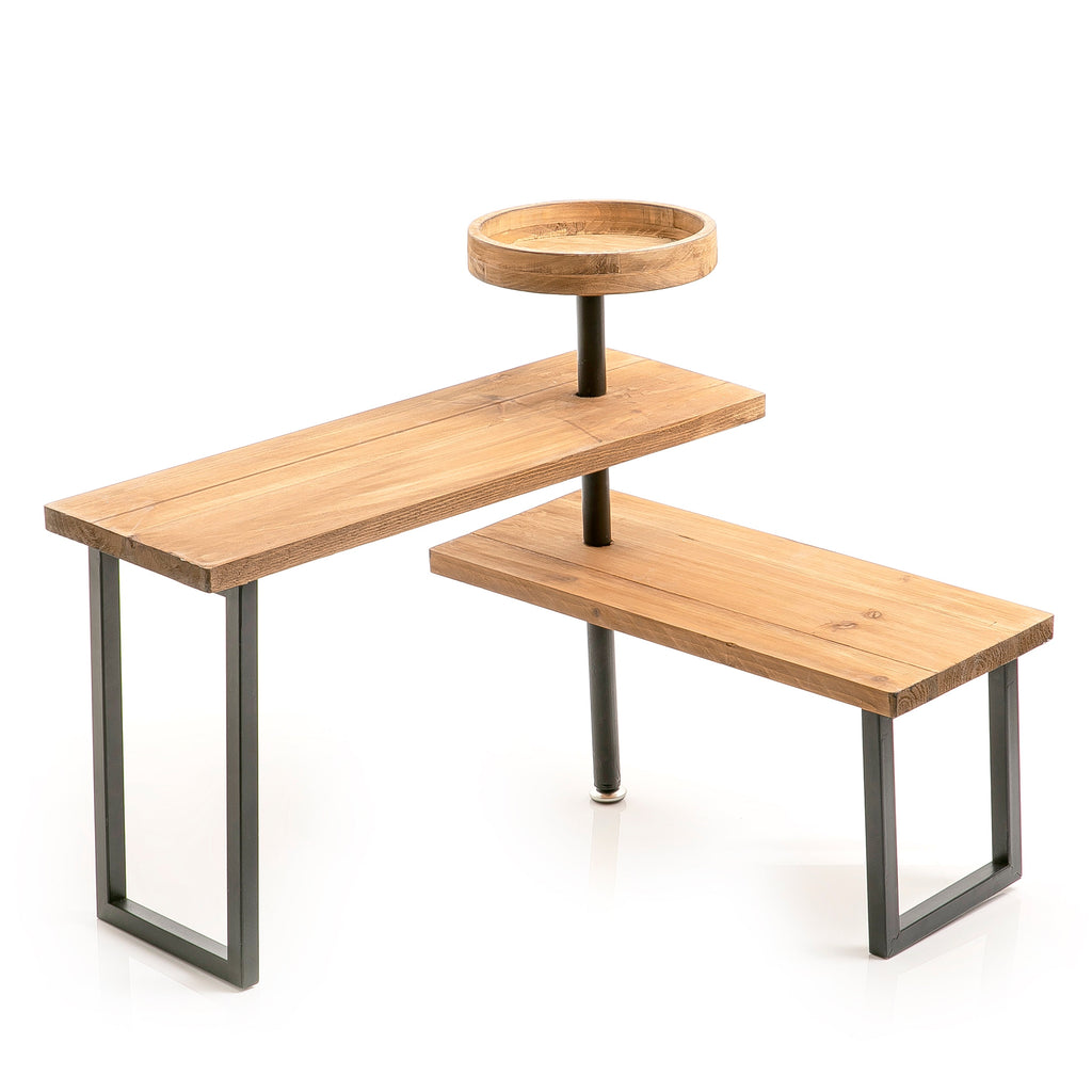 Metal and wood stand