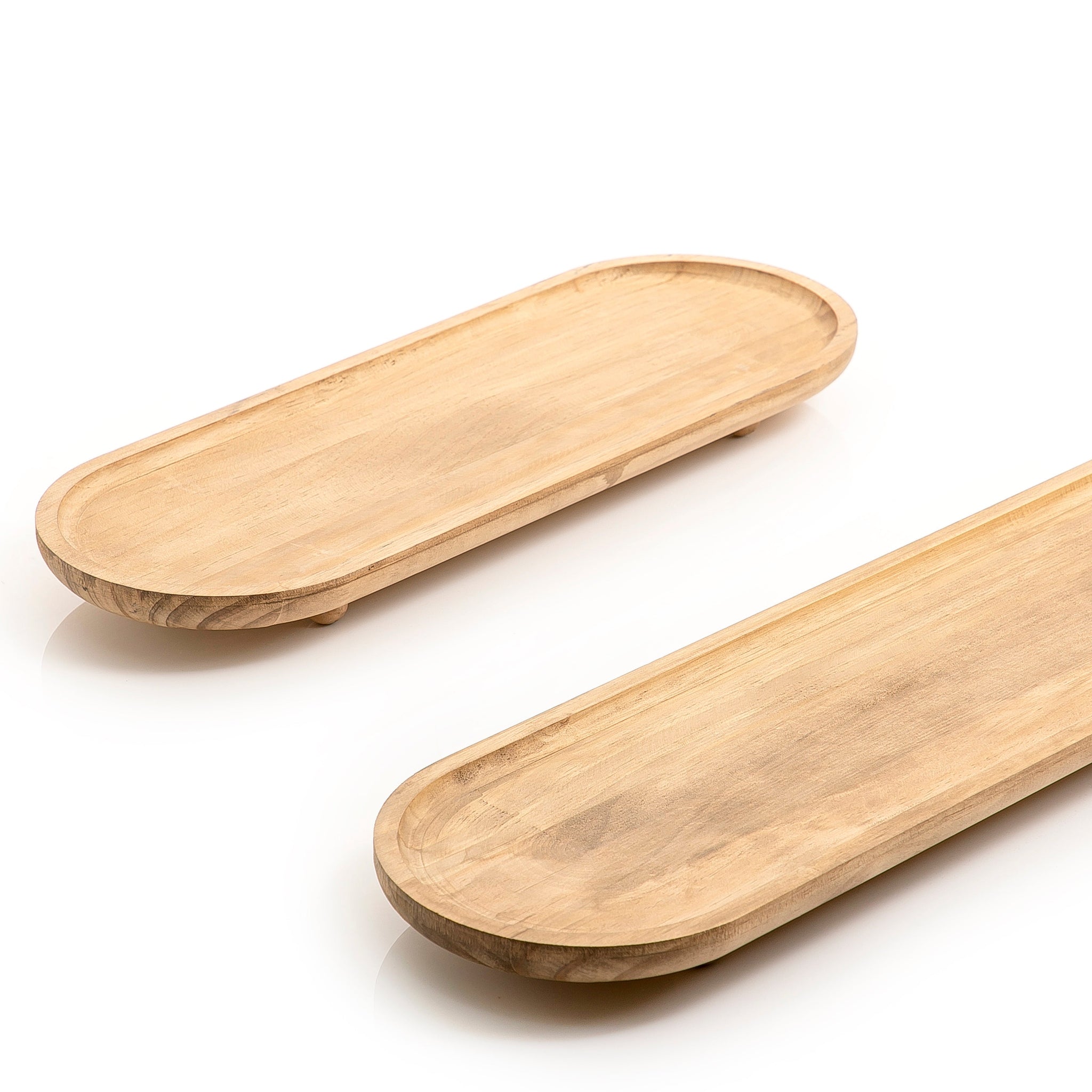 Set of 2 wooden trays
