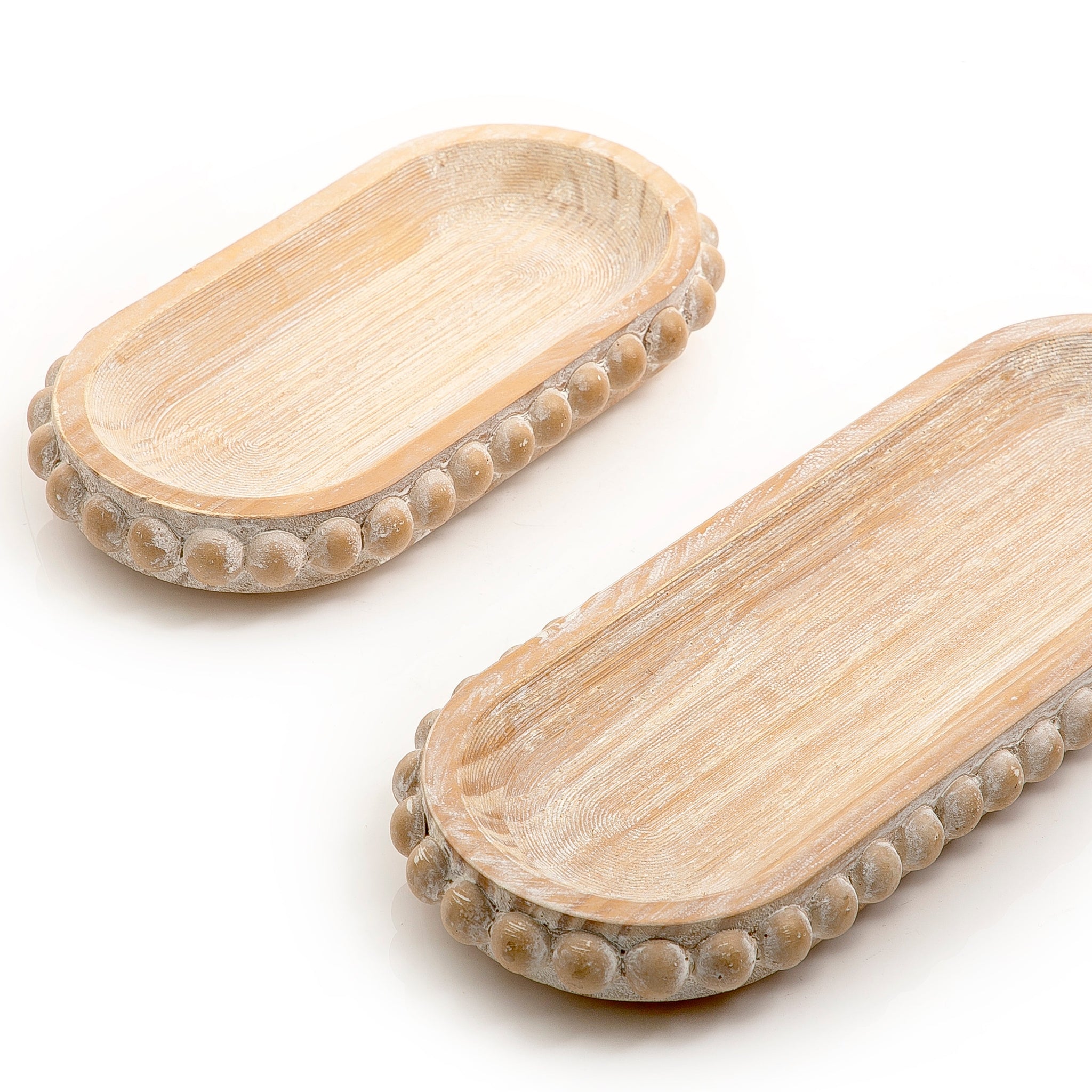 Set of 2 wooden trays