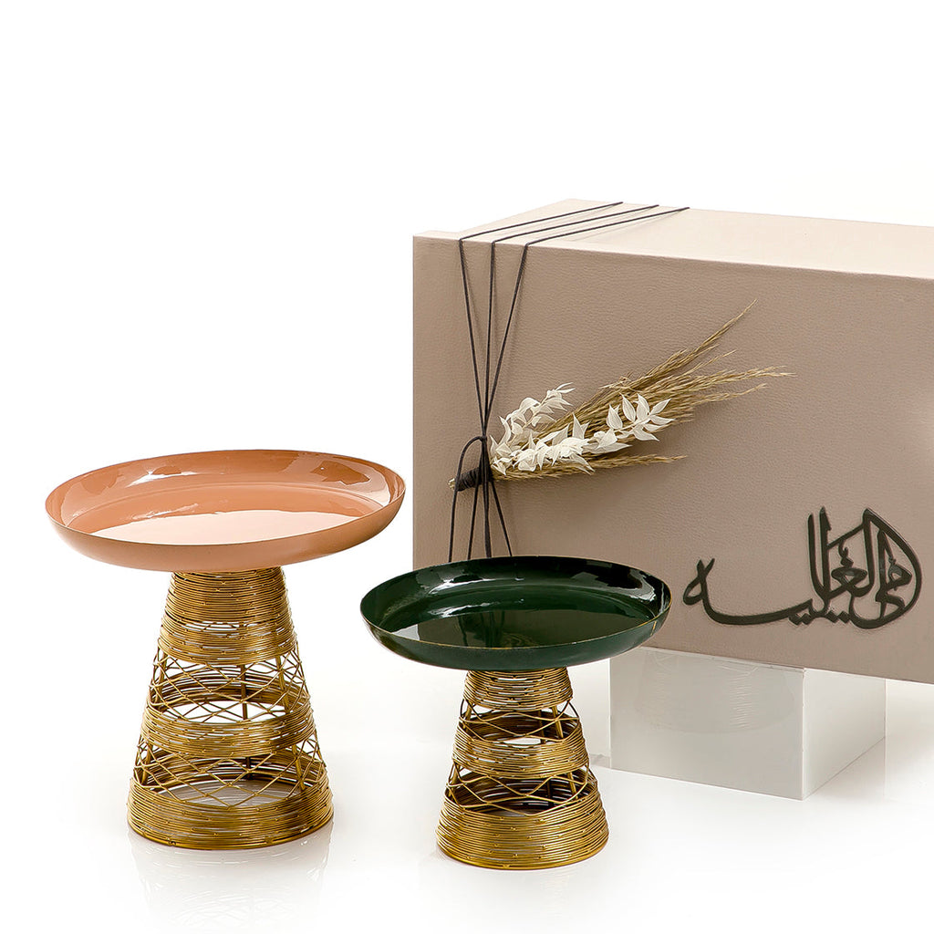 Set of 2 metal Plates with gift box