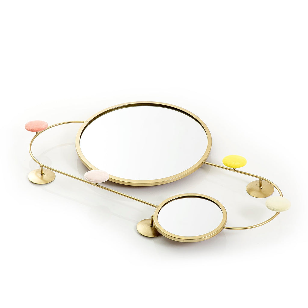 Metal stand with mirror