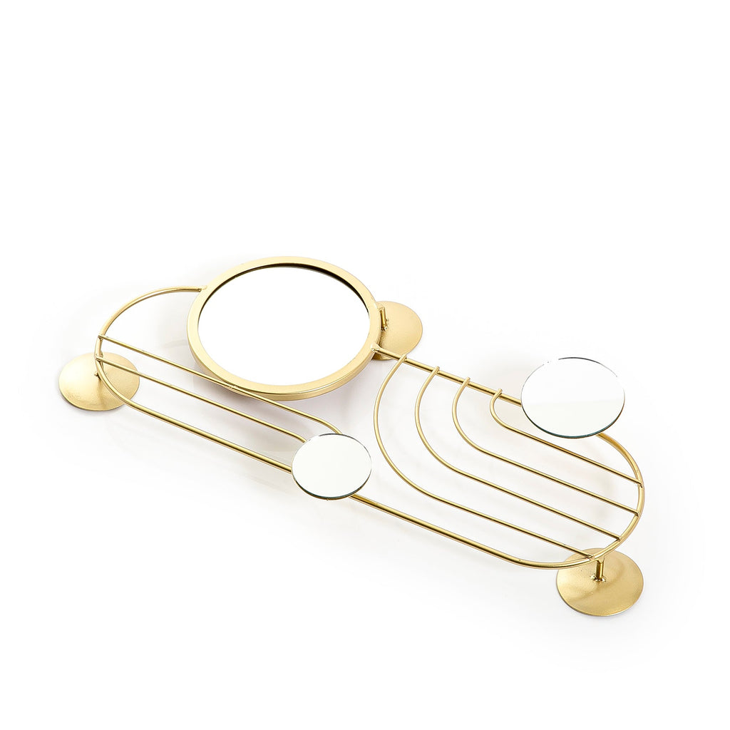 Metal stand with mirror