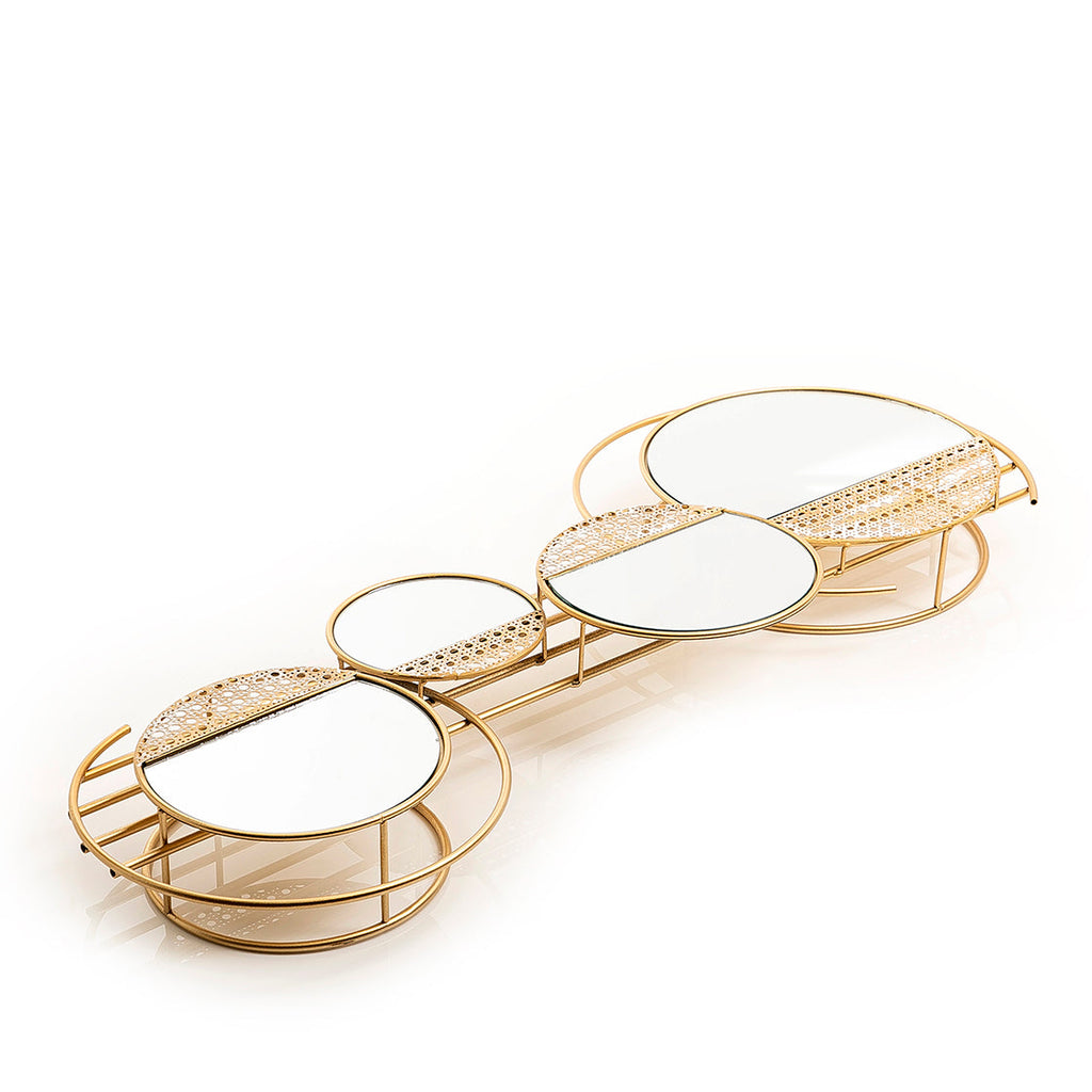 Metal stand with mirror