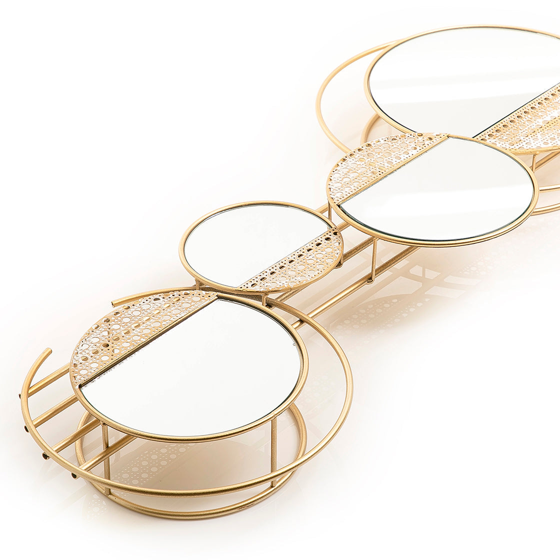 Metal stand with mirror