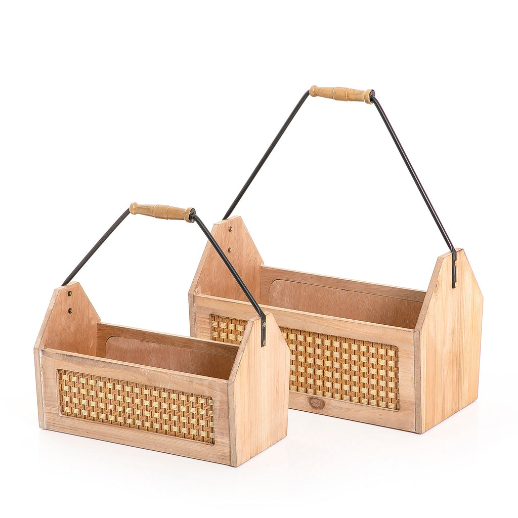 Set of 2 wooden stand