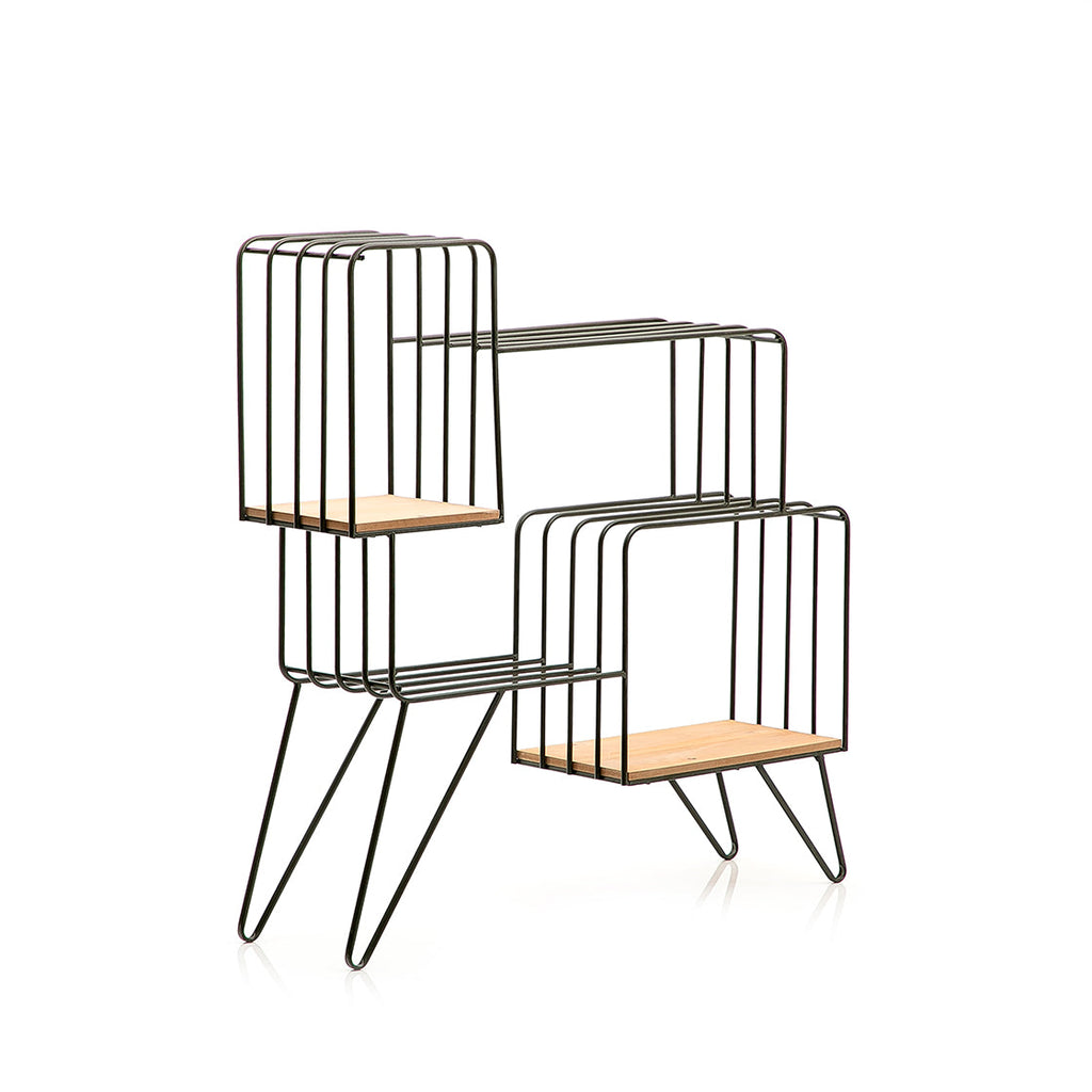 Metal and wood stand