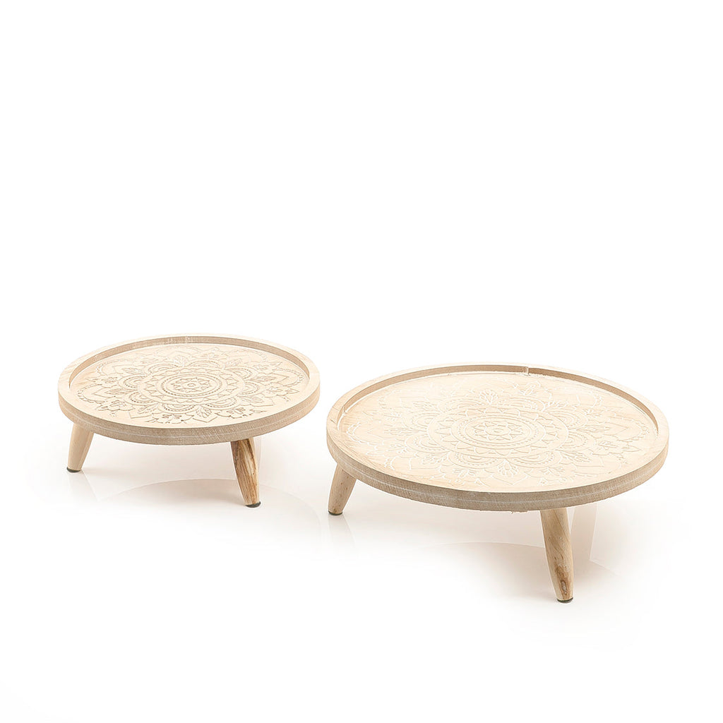 Set of 2 wooden stands