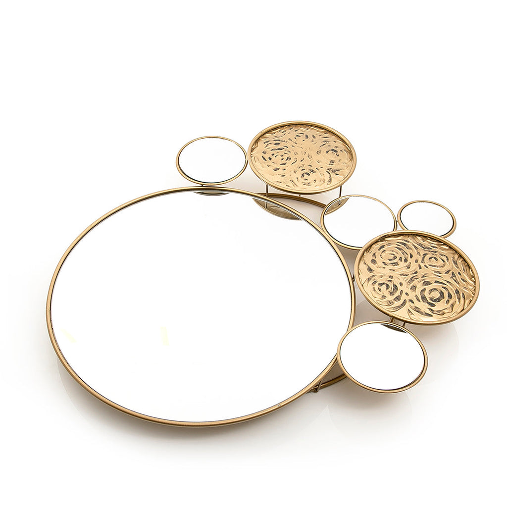 Metal stand with mirror