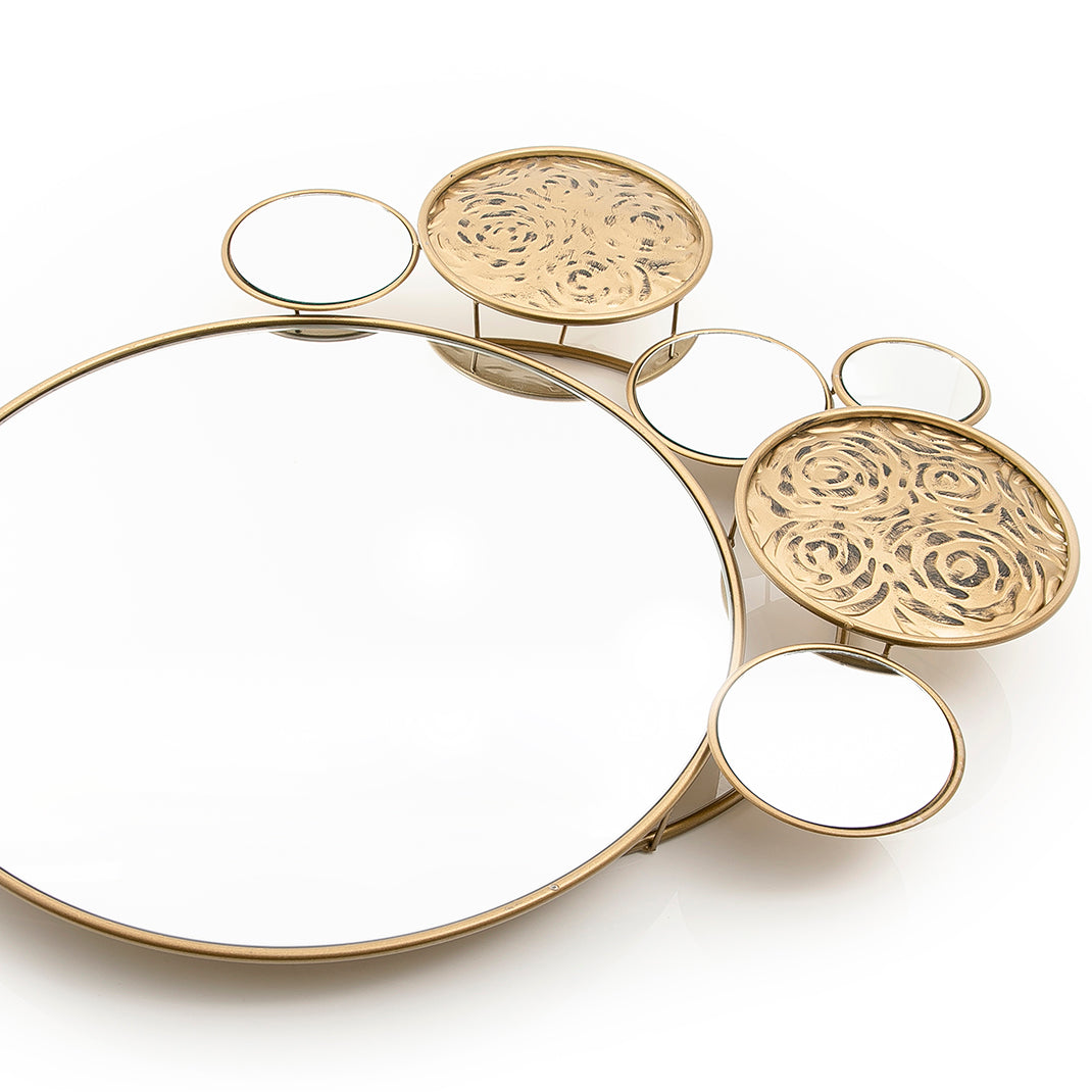 Metal stand with mirror