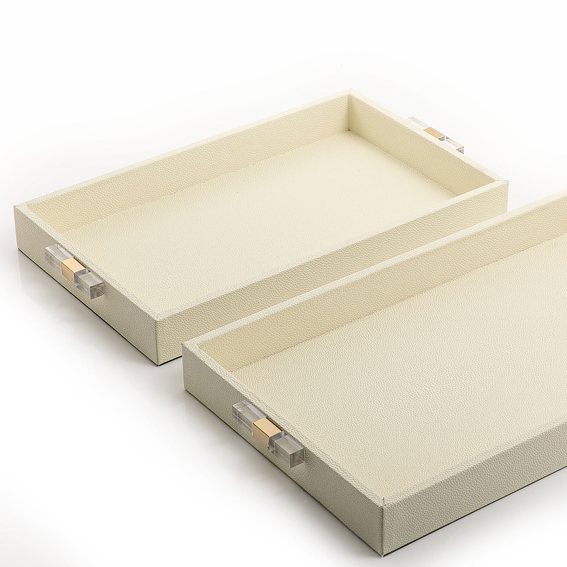 Set of 2 Leather trays