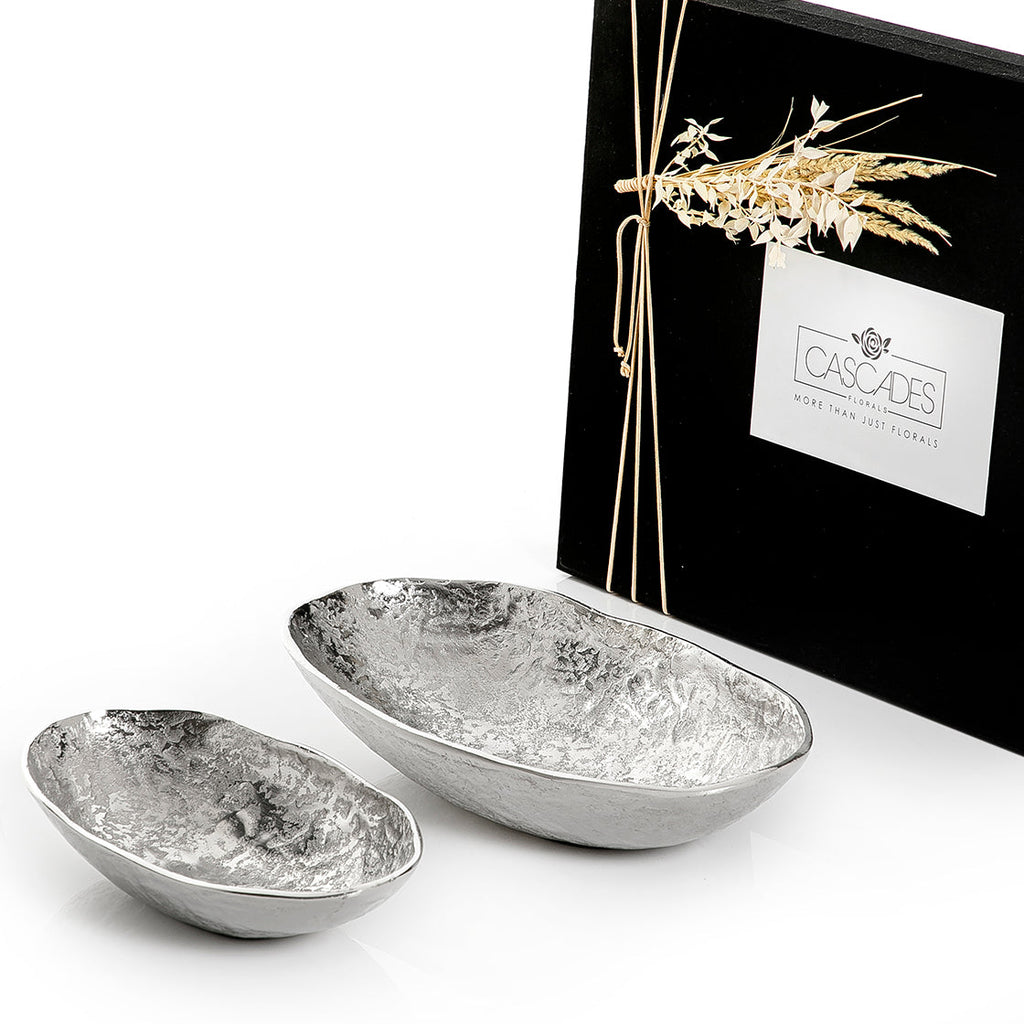 Set of 2 metal bowl with gift box