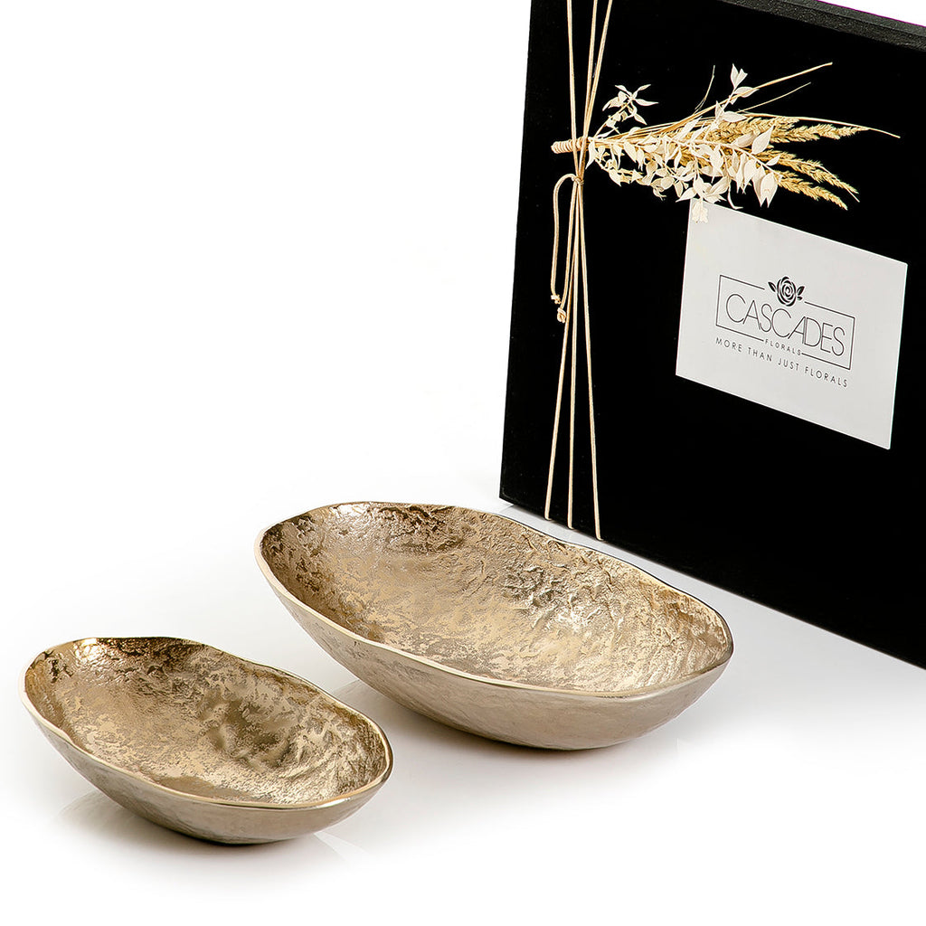 Set of 2 metal bowl with gift box