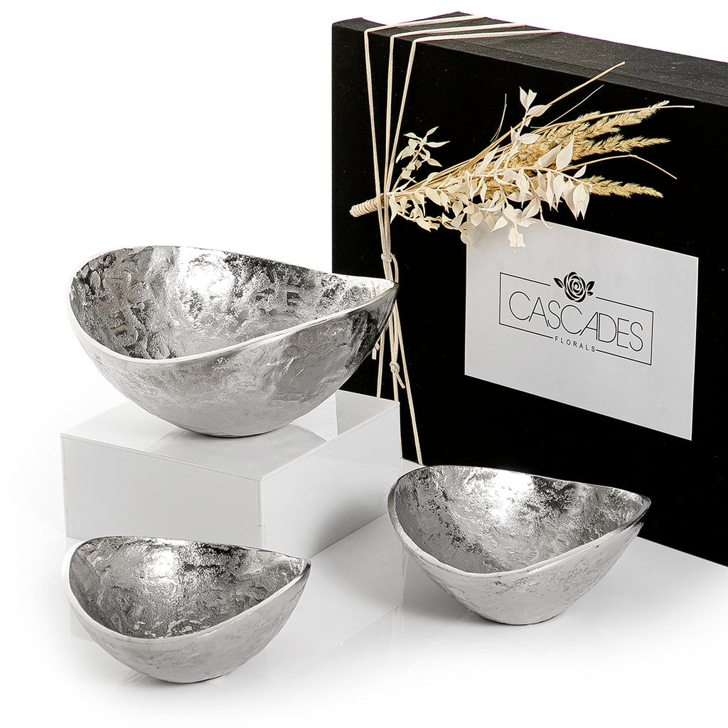 Set of 3 metal bowl with gift box