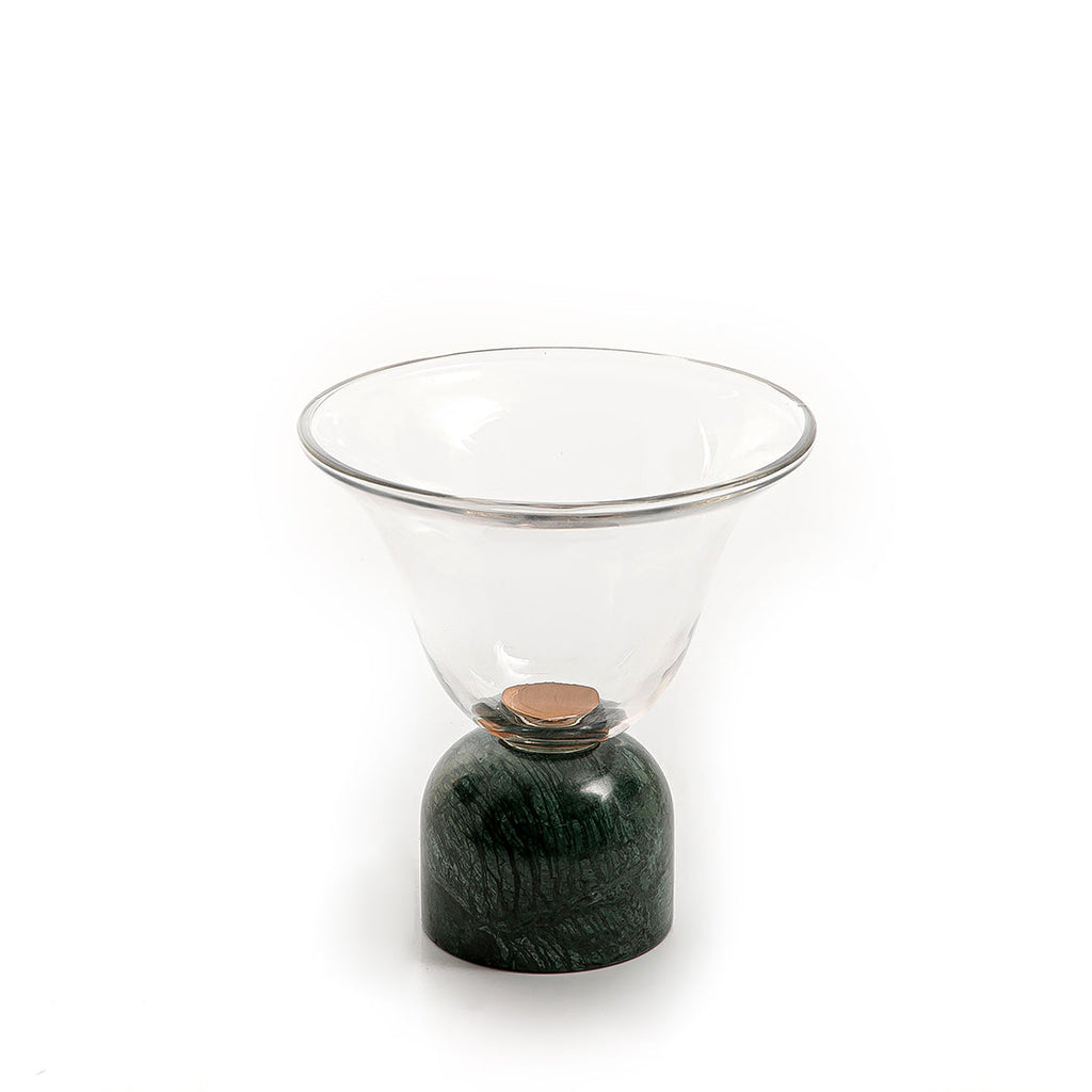 Glass bowl with marble base