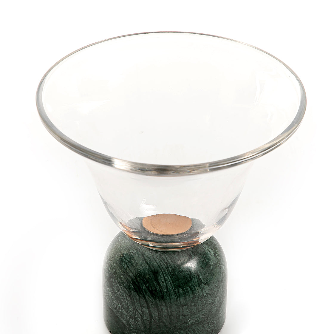 Glass bowl with marble base