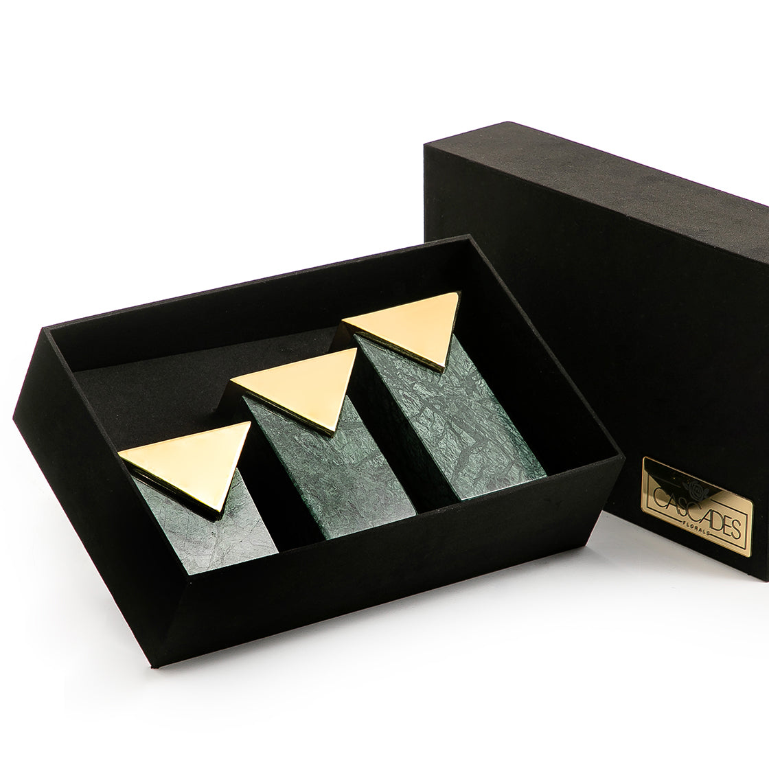 Set of marble mabkhar and candle holder with gift box