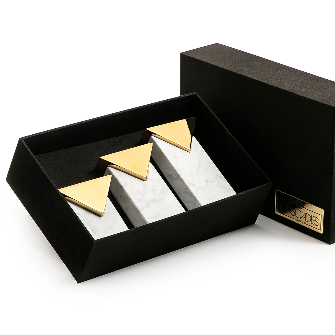 Set of marble mabkhar and candle holder with gift box