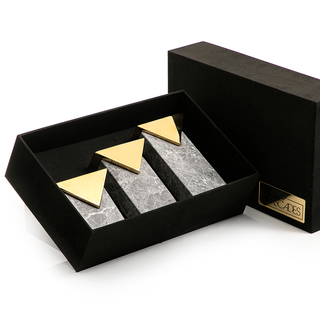 Set of marble mabkhar and candle holder with gift box