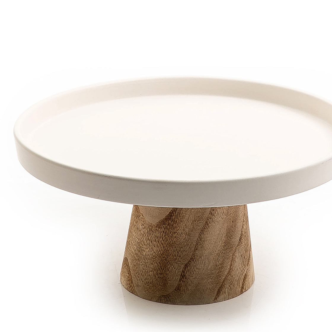 Ceramic stand with wooden base