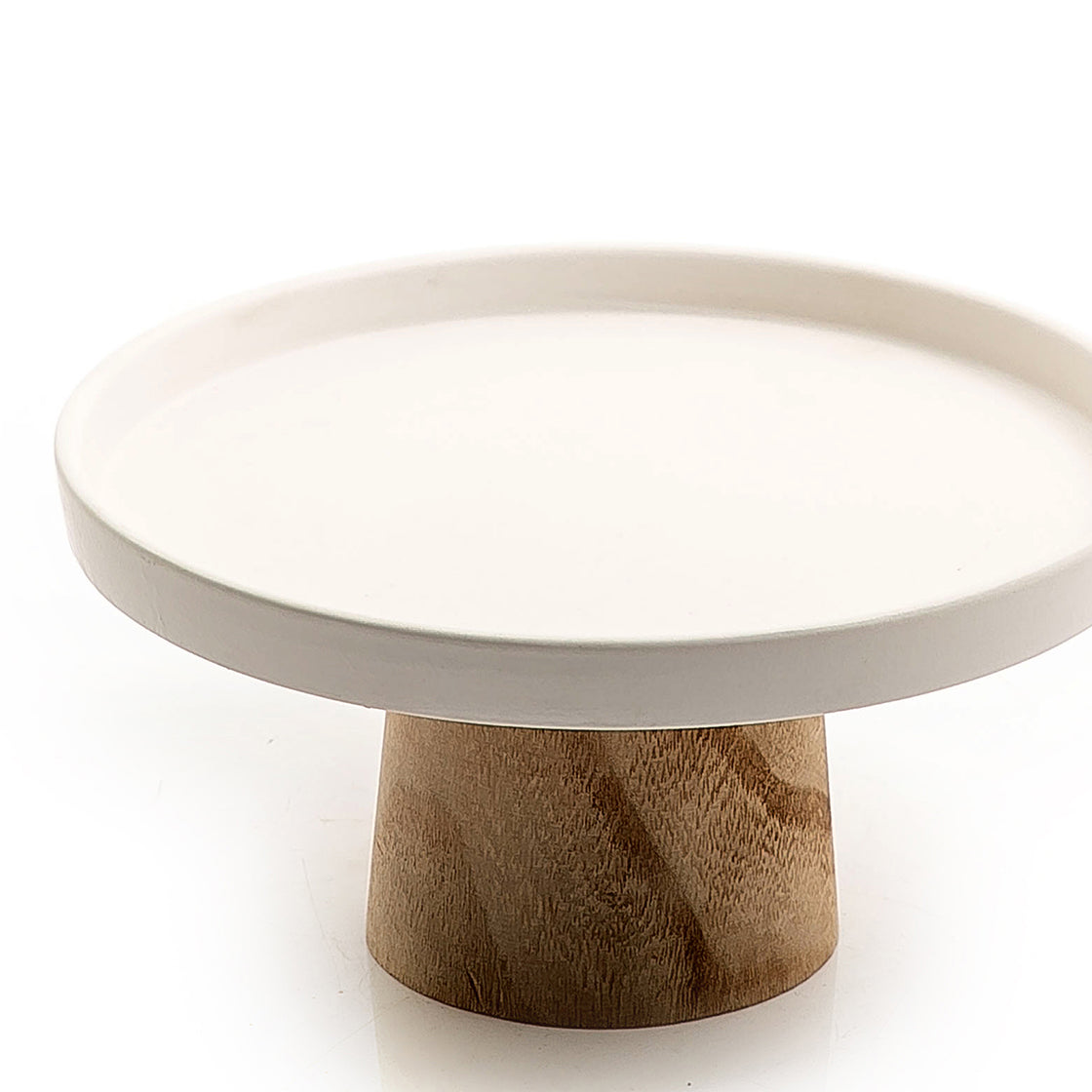 Ceramic stand with wooden base