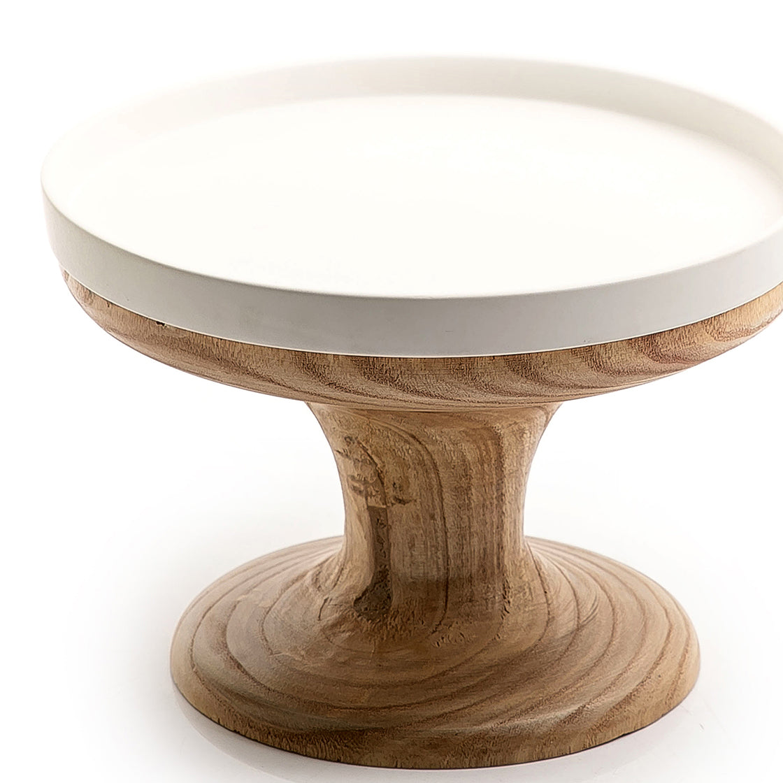 Ceramic stand with wooden base