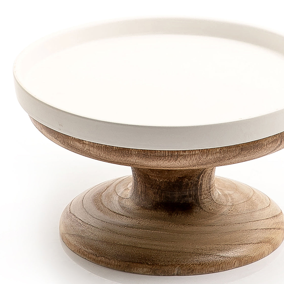 Ceramic stand with wooden base