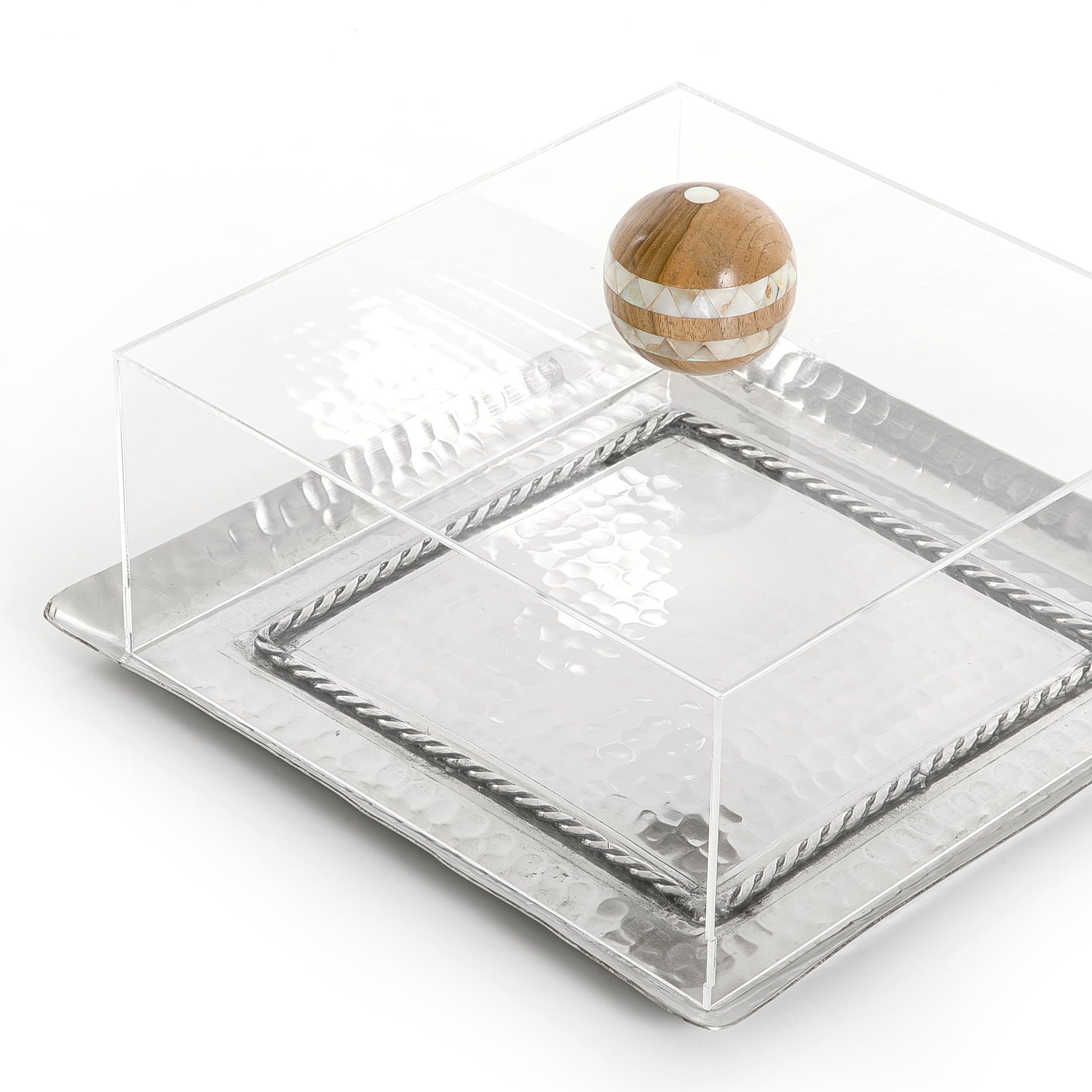 Metal tray with acrylic box