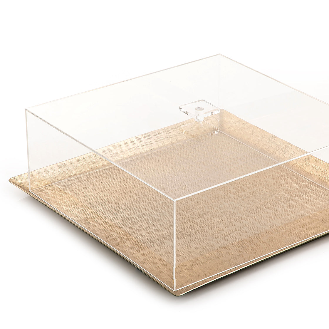 Metal tray with acrylic cover