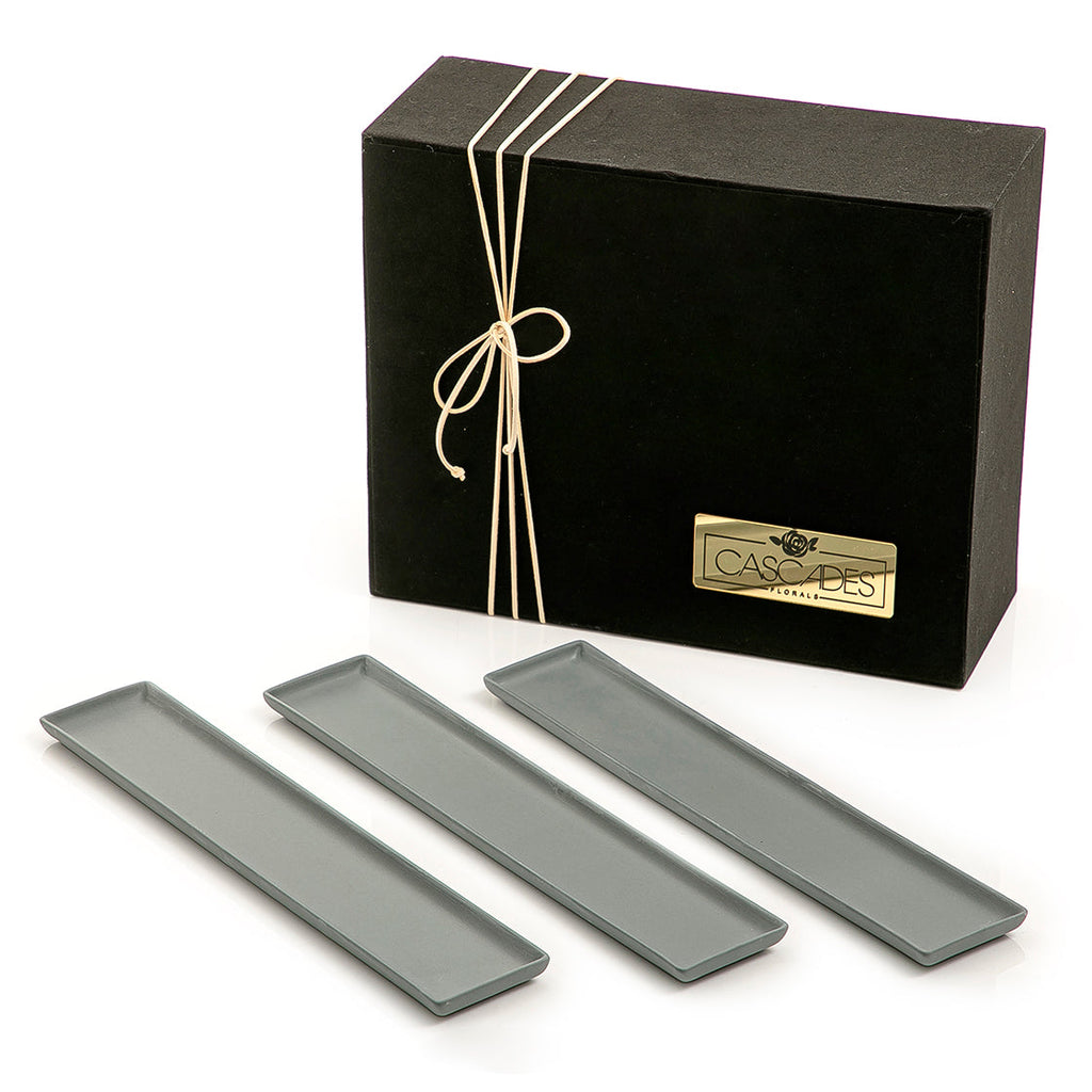 Set of 3 ceramic trays gift box