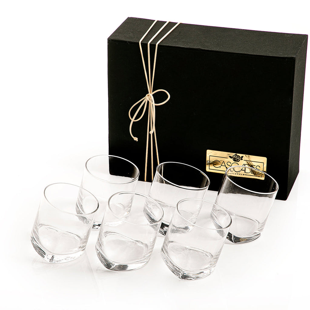 Set of 6 glass cups and gift box