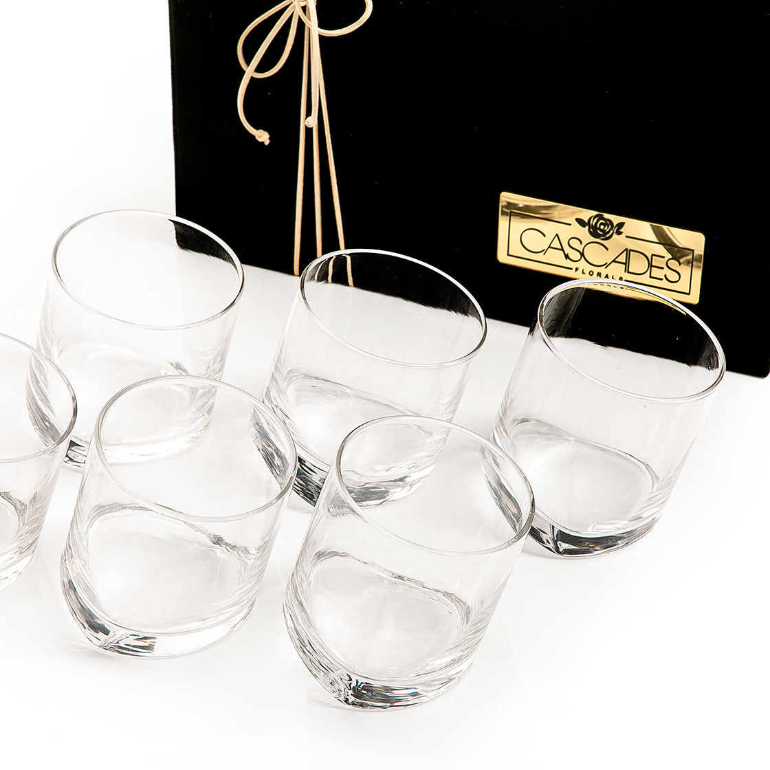 Set of 6 glass cups and gift box